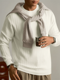 ‌Men's Comfy Ribbed-Knit Round Neck Long Sleeve Autumn Winter Casual Top‌