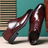 Men's Office Wear British Lace Up Glossy Dress Shoes