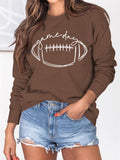 Women's GAME DAY Letter Print Round Neck Long Sleeve Shirts