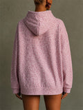 Womens Leopard Leaves Print Oversized Casual Pullover Hoodie