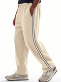 Men's Casual Side Stripe Elastic Waist Pants