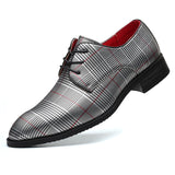 Men's Retro Chic Plaid Lace Up Dress Shoes