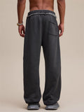 Men's Distressed Loose Casual Sweatpants with Drawstring Waist