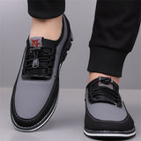 Men's Casual Contrast Color Lace Up Slip-ons Flats Shoes