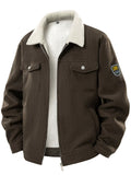 Men's Winter Warm Fleece Lined Corduroy Lapel Workwear Coats