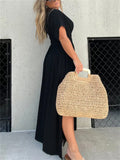 Sexy V Neck High Split Waisted Beach Dress for Women