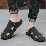 Male's Casual Soft Breathable Closed Toe Slip-Ons Beach Sandals
