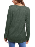 Female Knitwear Solid Ribbed Autumn Winter T-shirts