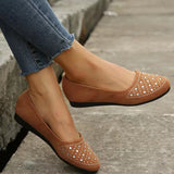 Women's Shiny Faux Rhinestone Round Toe Casual Shoes
