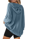 Fashionable Long Sleeve V-neck Hoodies for Ladies