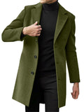 Men's Winter Single Breasted Mid-length Slim Fit Long-sleeved Overcoat Coats