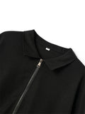 Men's Waffle Zip Pockets Turn-down Collar Coats