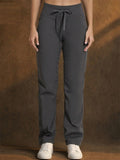 Womens Quick Dry High Waisted Wide Leg Drawstring Cuffs Casual Pants