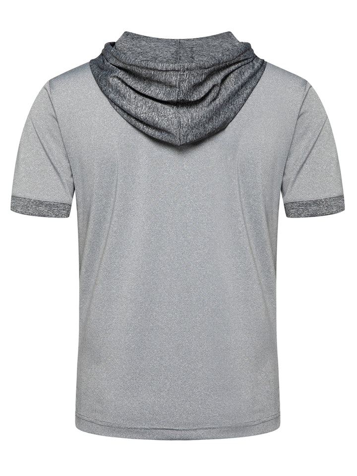 Super Soft Breathable Short Sleeve Fitness Hoodies for Men