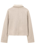 Women's Simple Solid Color Pockets Lapel Long Sleeve Coat