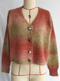 Women's Gradient Color Long Sleeve Cardigan Sweaters