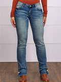 Women's Embroidered Stretch Simple Casual Jeans