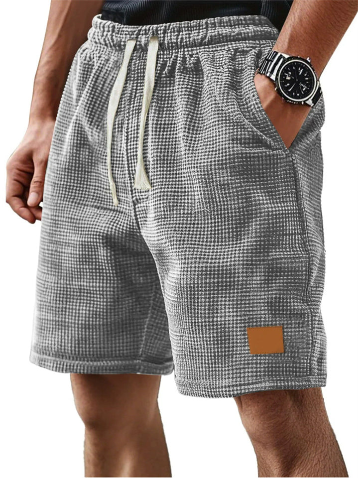 Men's Retro Summer Casual Waffle Drawstring Shorts