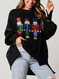 Women's Cute Christmas Sweatshirt with Sequin Deco