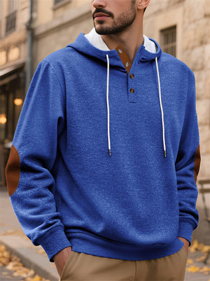 Men's Thickened Loose Solid Color Sports Pullover Long Sleeve Hoodie
