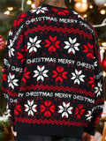 Men's Autumn Merry Christmas Jacquard Dropped Shoulder Sweaters
