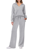 Women's Autumn Casual V Neck Lapel Long Sleeve Solid Color Outfit