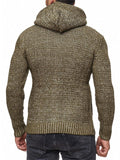 Men's Cool Zip Up Hooded Knitted Sweater for Winter