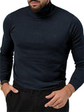 Men's High Neck Stretchy Basic Fleece Shirt for Winter