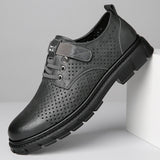 Men's Summer Breathable Hollow Out British Thick Sole Shoes