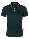 Men's Casual Contrast Trim Business Short Sleeve Polo Shirts