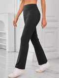 Women's Casual Solid Color High Waist Flared Pants