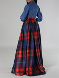 Women's Shirt Plaid Patchwork Sexy Casual Lapel Dress