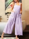 Cute Candy Color Breathable Wide Leg Jumpsuit for Women