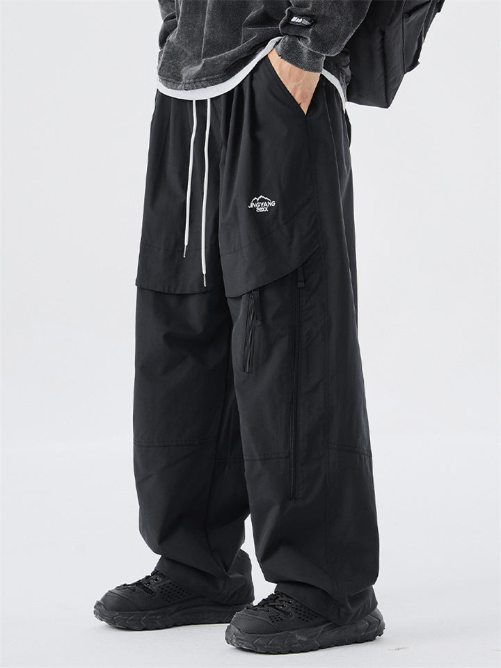 Men's Plus Size Casual Drawstring Ankle-Tied Cargo Pants