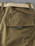 Men's Keep Warm Plush Liner Multi-Pocket Cargo Pants with Belt