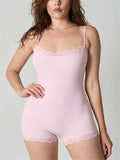 Women's Lace Trim Bodysuit Tummy Control Shapewear Romper Jumpsuit