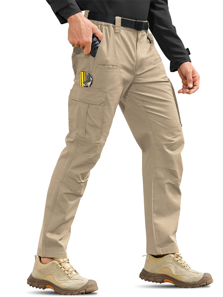 Men's Autumn Lightweight Water Repellent Pockets Outdoor Cargo Trousers