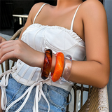 Irregular Vintage Amber Textured Bracelets for Couples