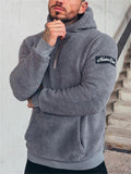 Men's Fashion Warm Plush Sports Hoodies for Winter