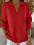 ‌Women's Soft Knit V Neck Casual Loose Fit Sweaters