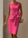 ‌Women's Elegant Trendy Bowknot Decorated Sleeveless Knee Length Dress‌