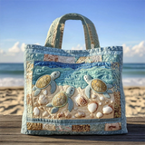 Holiday Style Turtle Quilted Tote Handbags