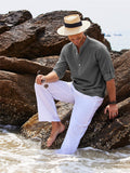 Men's Fashion Comfortable Half Sleeve Vacation Henley Shirts