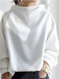 Women's Autumn Loose Semi-high Neck Long Sleeved Top