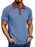 Men's Summer Contrast Color Lapel Polo Shirts