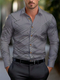Men's Button Up Lapel Collar Long Sleeve Dress Shirts