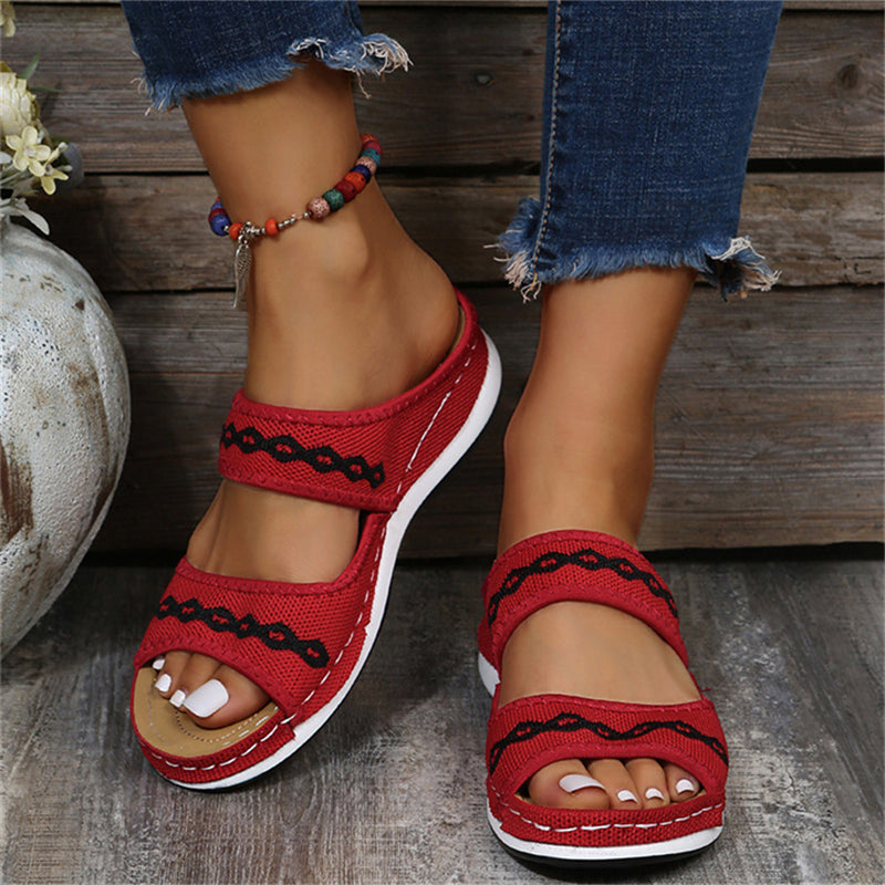 Summer Women's Casual Lightweight Breathable Wedge Heels Slippers