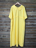 Women's Casual Summer Solid Color Round Neck Pile Collar Dress