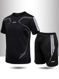 Summer Sports Breathable Quick Dry Short Sleeve Top + Loose Shorts