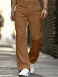 Men's Casual Simple Corduroy Pockets Solid Color Slim Street Flared Pants